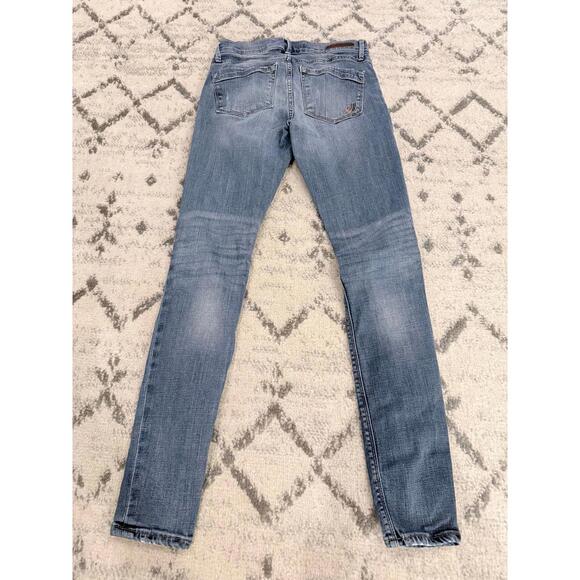 Express Distressed Skinny Jeans – Light Wash Stretch Denim - Picture 2 of 11